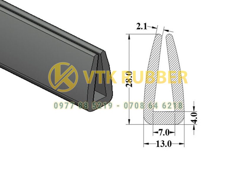 Gia công gioăng silicon trắng chịu nhiệt chữ U, chữ V Đà Nẵng