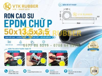 Ron EPDM chữ P 50x13.5x3.5 chống nước tốt tại Thái Nguyên
