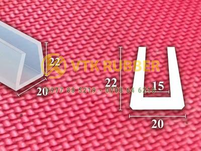 Ron cao su silicone chữ U trắng trong 22mm x 20mm