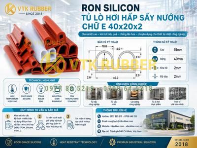 Ron silicon tủ lò hơi hấp sấy nướng chữ E 40x20x2 Đà Nẵng