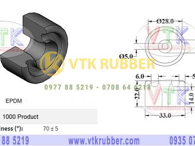 Đệm cao su thân xe 33mm x 22mm