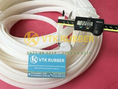 Ron silicone trắng chữ U khe 3mm đến 5mm chịu nhiệt, nẹp kính chống rung