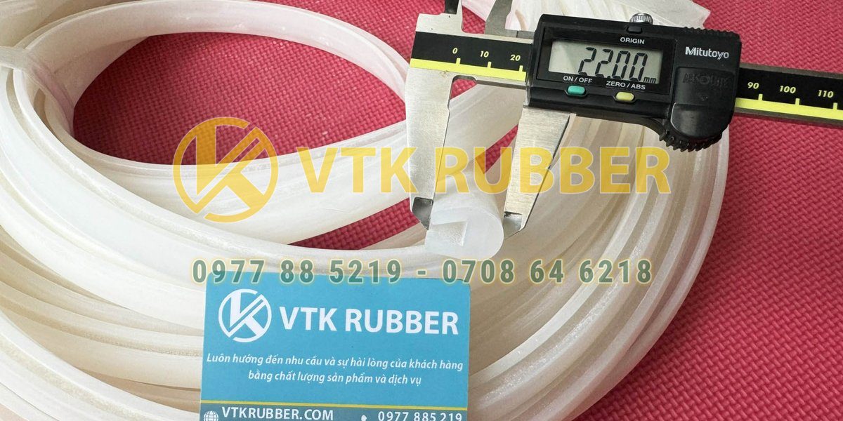 Ron silicone trắng chữ U khe 3mm đến 5mm chịu nhiệt, nẹp kính chống rung