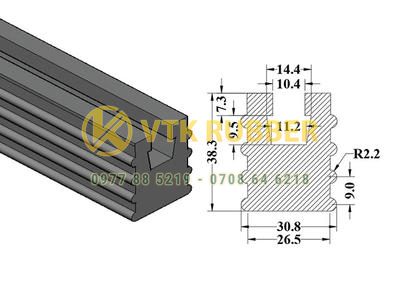 Gioăng nẹp cao su chữ U bầu ở Hải Phòng