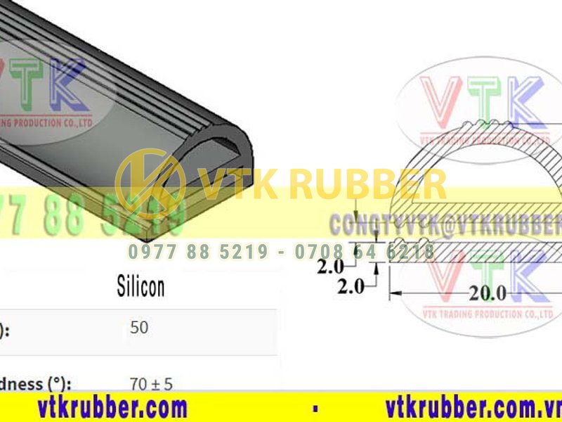 Nhà máy sản xuất gioăng chịu nhiệt silicone chữ E Quảng Bình