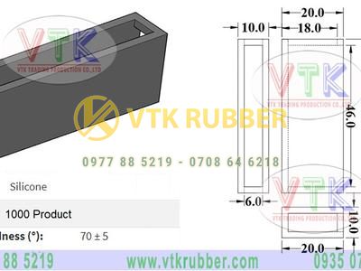 Ron silicone khối hình chữ nhật 50mm x 20mm x 10mm