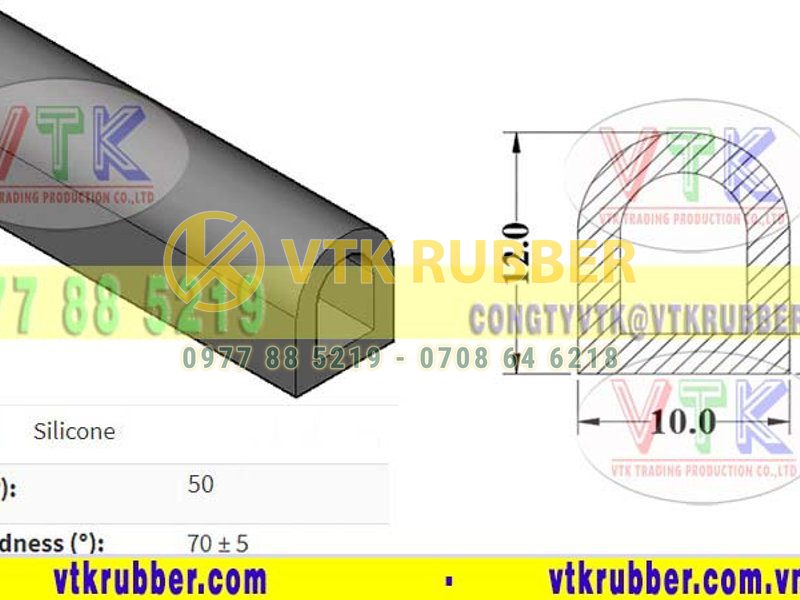 Gia công gioăng silicon trắng chịu nhiệt chữ D Bình Dương