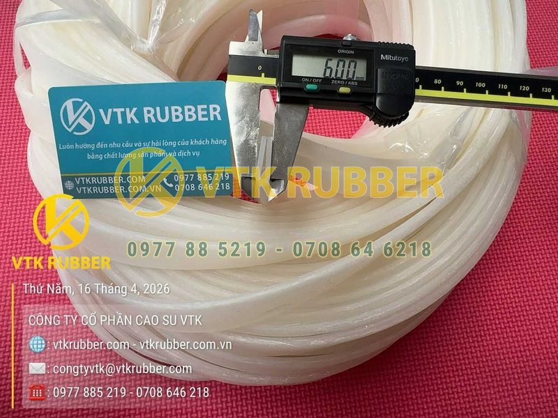 Ron silicon trắng chịu nhiệt chữ U 6x20x2, khe 2mm