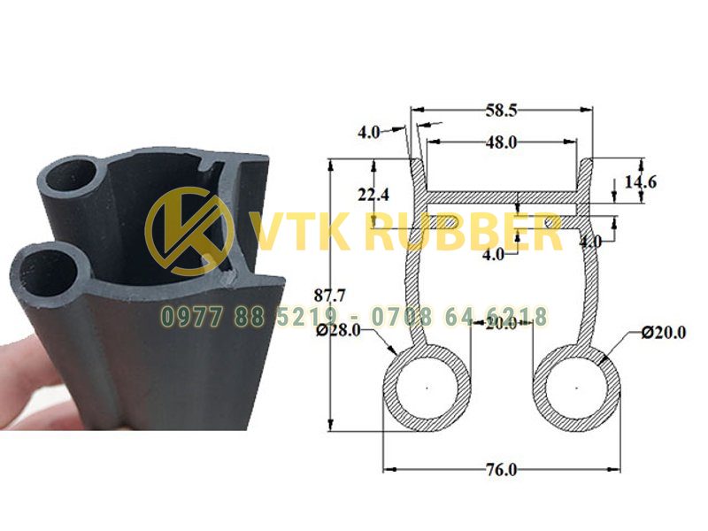 Gioăng ống cửa kính xây dựng bằng cao su