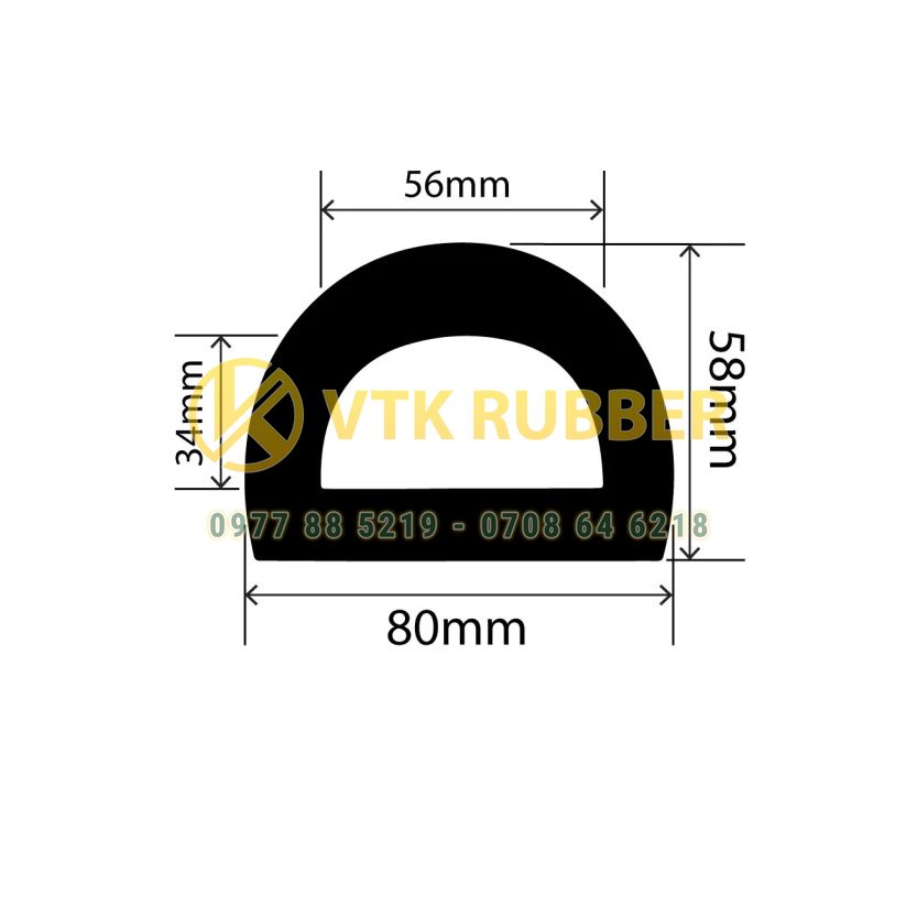 Nhận cắt, ép, đùn ron chữ D theo mẫu khách hàng, đa dạng màu sắc và độ cứng theo ứng dụng thực tế
