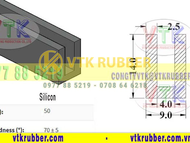 Sản xuất gioăng chèn kính chữ U silicon Quảng Bình