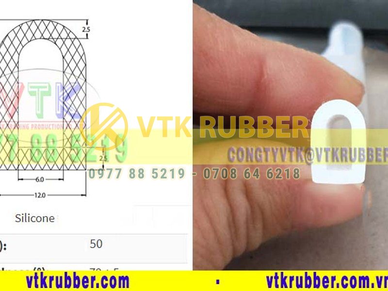 Ron silicone đùn chữ D 12x20mm