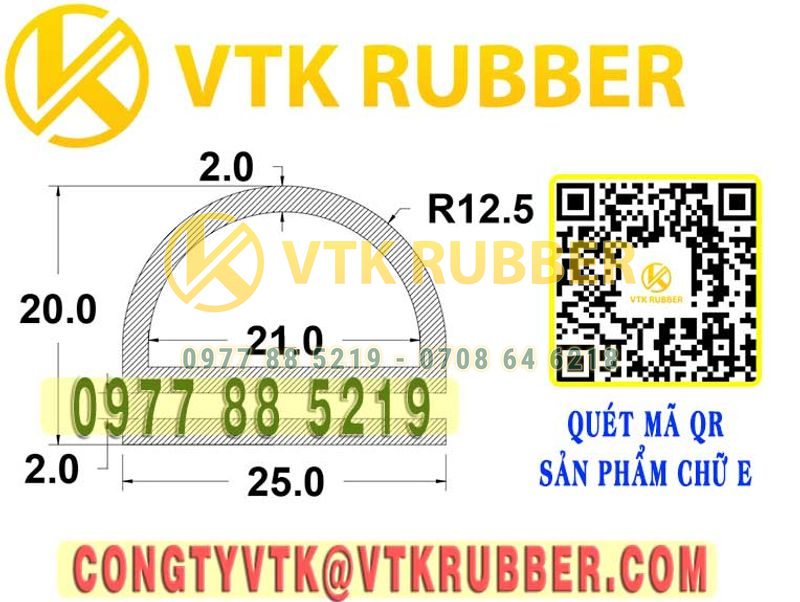 Ron silicon  chữ E 25x20x2