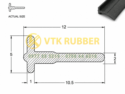 Gioăng cao su xốp, silicon chữ T chịu nhiệt, chịu dầu, chịu lực