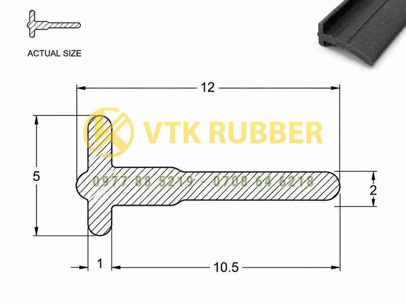 Gioăng cao su xốp, silicon chữ T chịu nhiệt, chịu dầu, chịu lực
