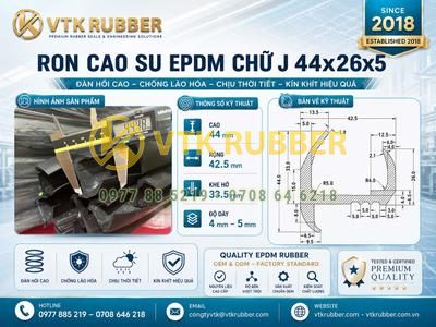 Ron cao su xe tải chữ J 44x26x5 tại Đắk Lắk