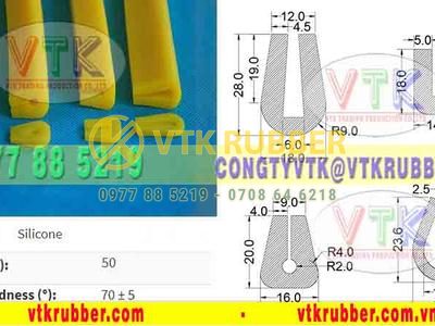 Gioăng silicone nẹp kín chịu nhiệt chữ U