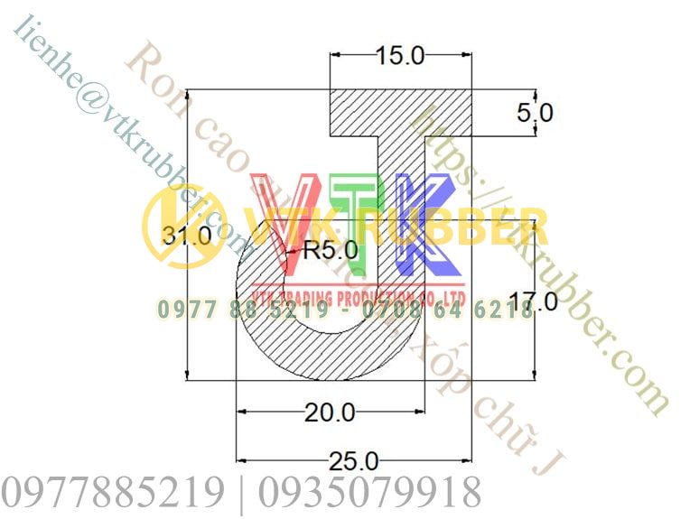 ban ve ky thuat ron nep cao su silicon xop chu J 5 min