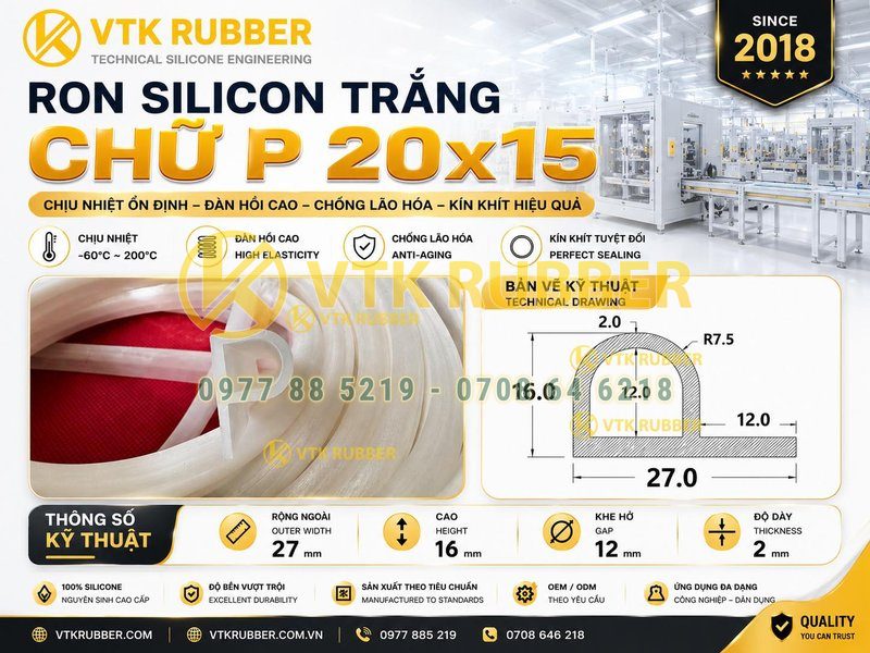 Ron silicon chữ P 20x15 ở Tuyên Quang
