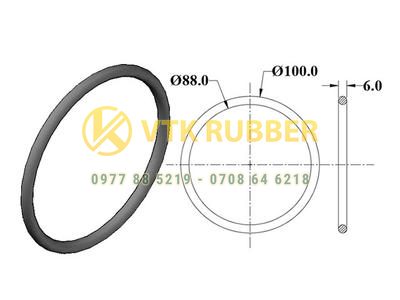 Oring silicon màu đỏ chịu nhiệt 100mm x 88mm