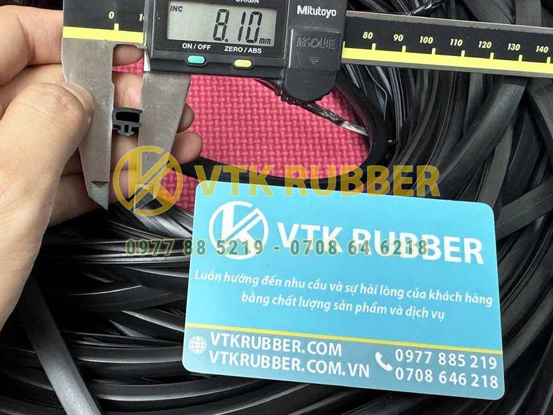 Ron cao su EPDM cửa kính 4.3x9x1.1 chống va đập, giữ cố định cửa