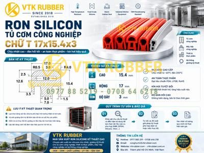 Ron silicon tủ cơm công nghiệp chữ T 17x15.4x3 tại Gia Lai