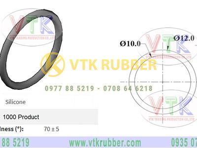 Oring silicone đỏ 10mmx12mm