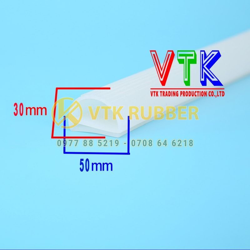 Ron cao su silicon chịu nhiệt chữ E 50x30x2.5