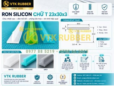Ron silicon chèn kín chữ T 23x30x3 chống bụi tại Nghệ An