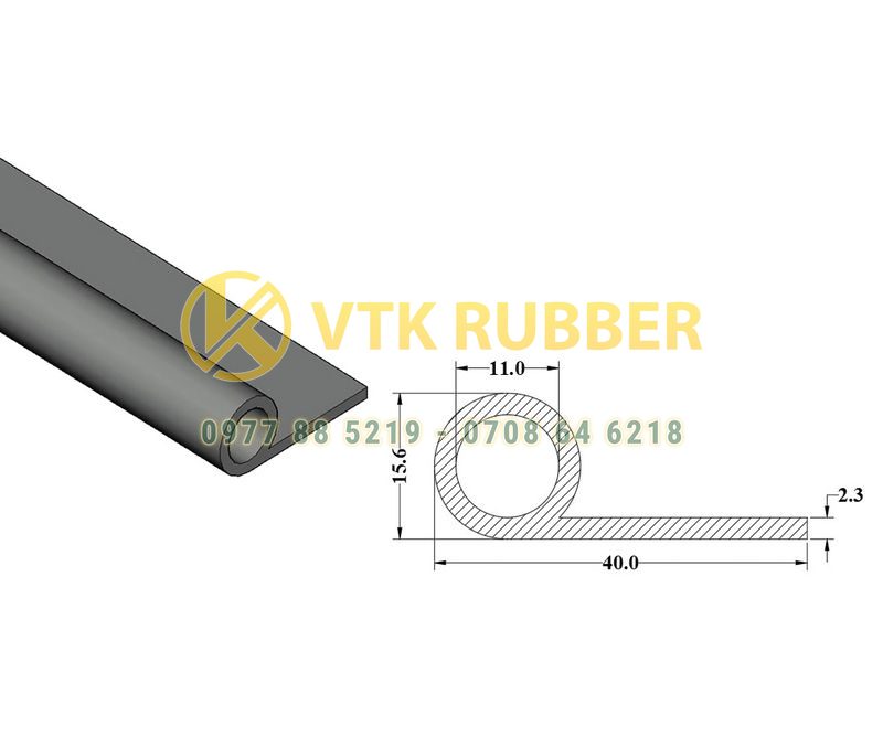 Ron cao su chữ P 40x15.6x2.3