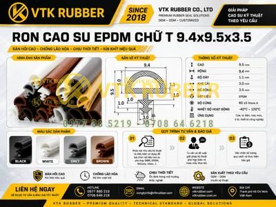Ron cao su EPDM chữ T 9.4x9.5x3.5 tại Hải Phòng