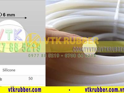 Ron silicone đùn phi 6 màu trắng đục