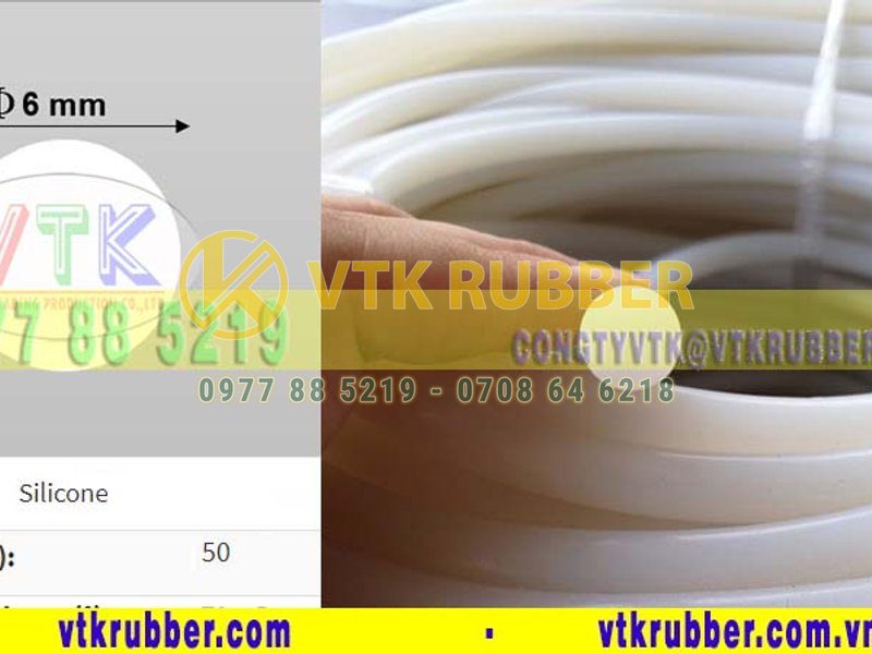 Ron silicone đùn phi 6 màu trắng đục