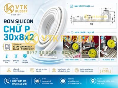 Ron silicon chữ P 30x8x2 cho tủ sấy chịu nhiệt tại Khánh Hòa