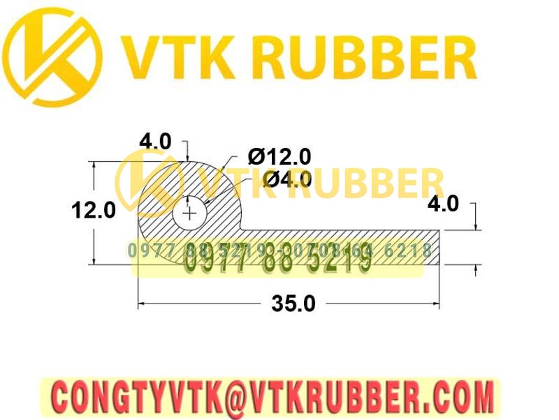 Ron cao su chữ P 35x12x4