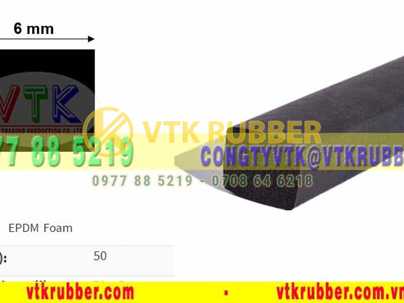 Ron cao su xốp chữ nhật 5x10mm