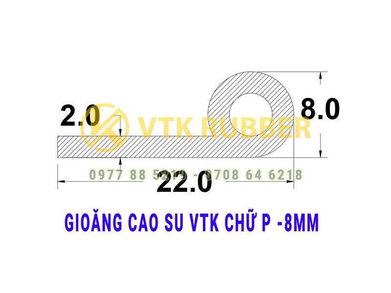 Gioăng chữ P8 EPDM