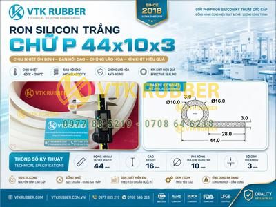 Ron silicon trắng chữ P 44x10x3 tại Đồng Tháp