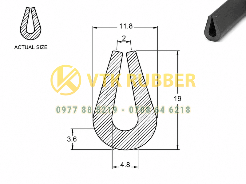 Gioăng cao su xốp, silicon chữ U chịu nhiệt, chịu dầu, chịu lực