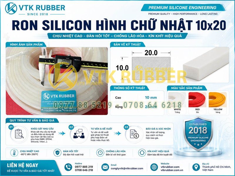 Ron silicon hình chữ nhật 10x20 tại Gia Lai