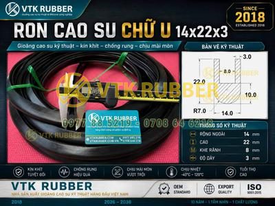 Ron cao su EPDM chữ U 14x22x3 chất lượng tại Hải Phòng