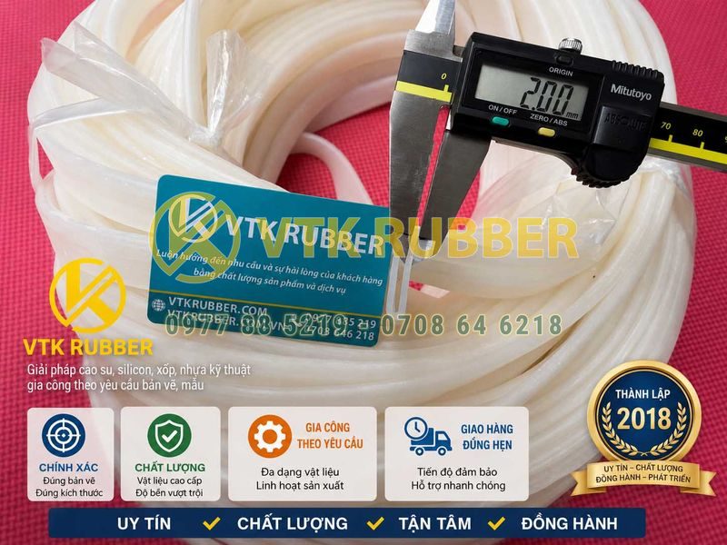 Ron silicon trắng chịu nhiệt chữ U 6x20x2, khe 2mm