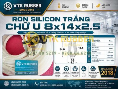Ron silicon trắng chữ U 8x14x2.5 tại Phú Thọ chất lượng cao