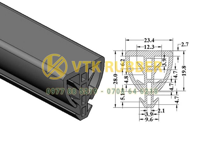 Gioăng cao su chữ T chịu nhiệt ở Long An