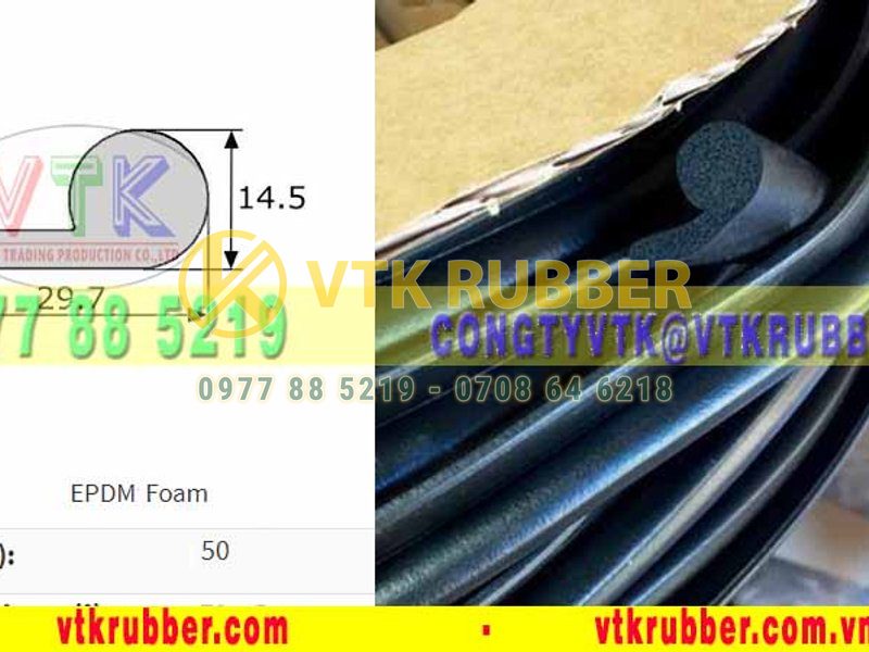 Ron cao su xốp chữ P dày 4mm