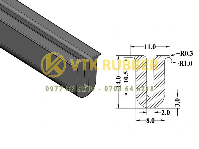 Xưởng sản xuất gioăng silicon chữ U, chữ V Bình Dương