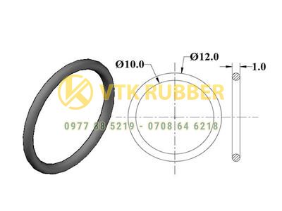 Oring silicone xanh OD 12mm ID 10mm