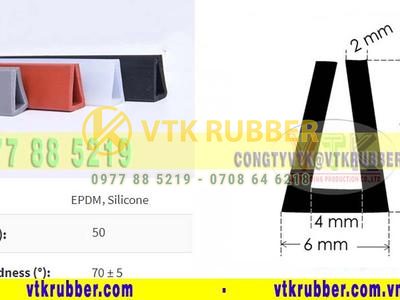 Ron silicone đùn chữ U khe 2x4mm