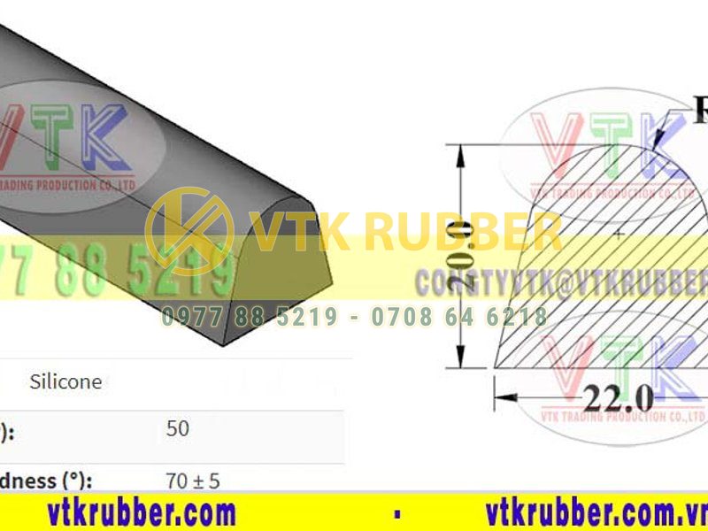 Nơi sản xuất gioăng silicon đặc màu đỏ chữ D ở Ninh Thuận