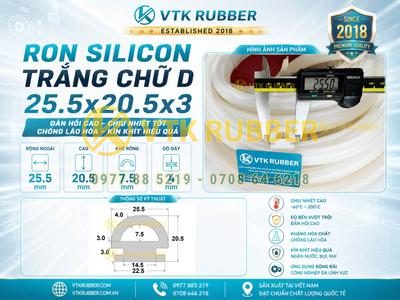 Ron silicon trắng chữ D 25.5x20.5x3 ở Vĩnh Long